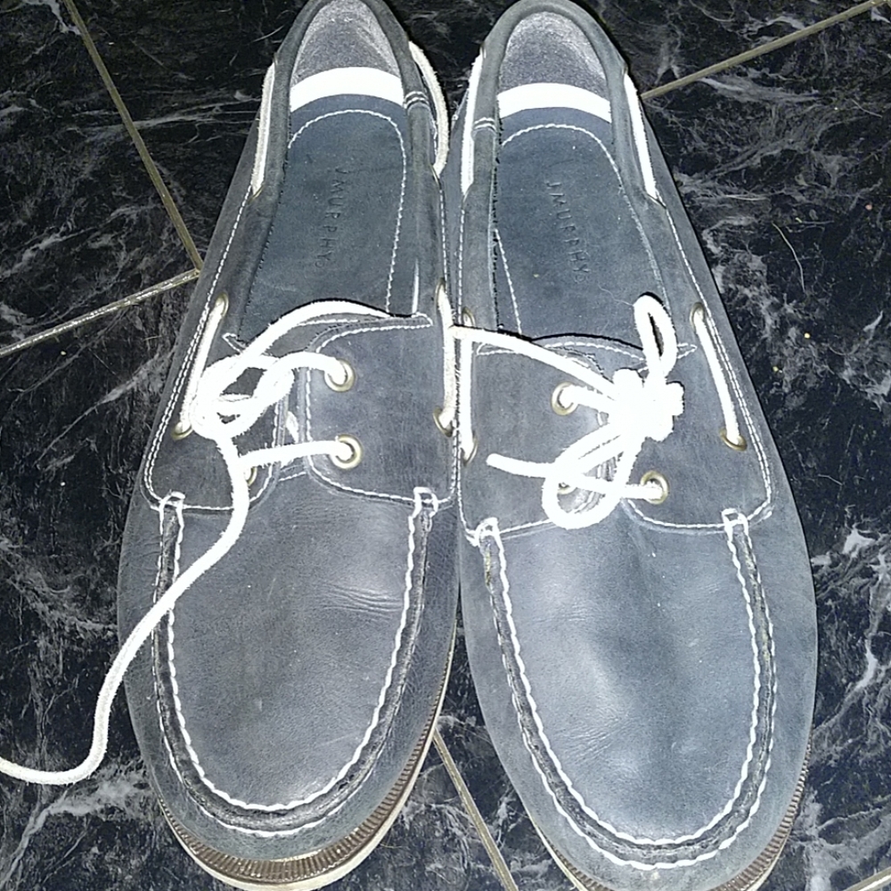 J. Murphy Blue Boat Shoes Size 10.5